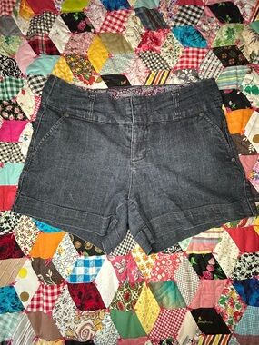 one 5 one Dark Gray Denim Cuffed Women's Shorts